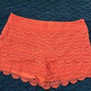 Lace pink shorts